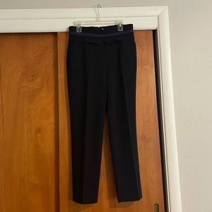 Calvin Klein High-Rise Tuxedo Pants, Navy, Size 12
